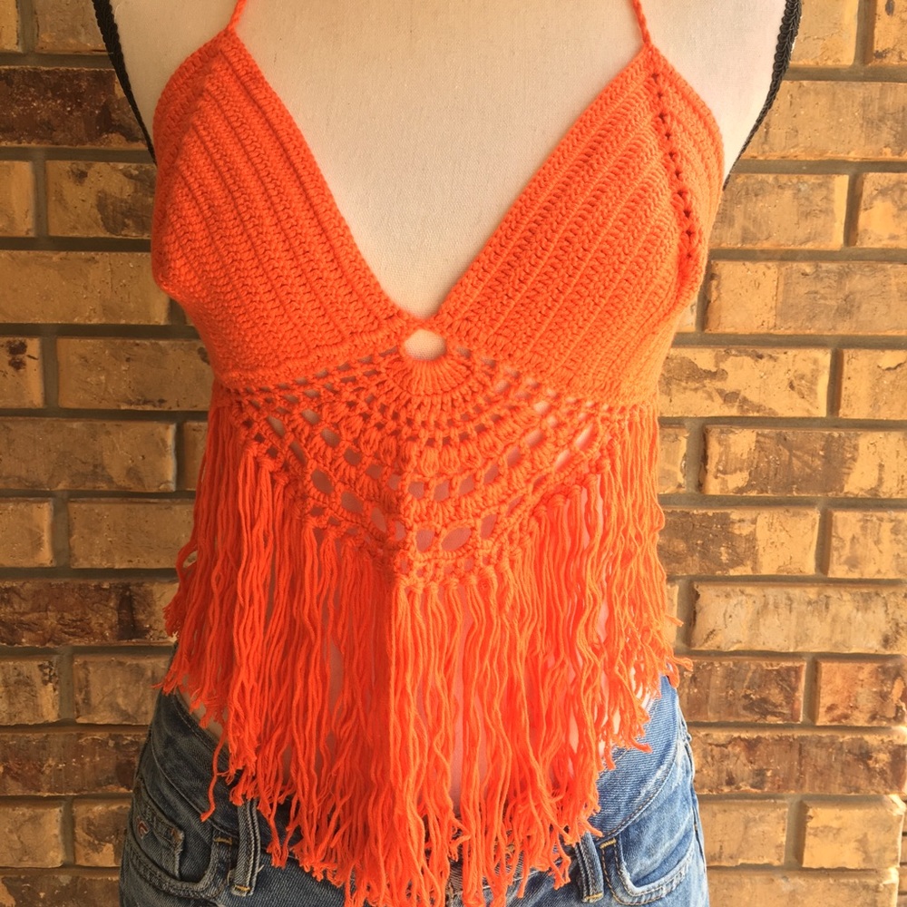 Crochet Hand Knitten Top - Picture 2 of 4